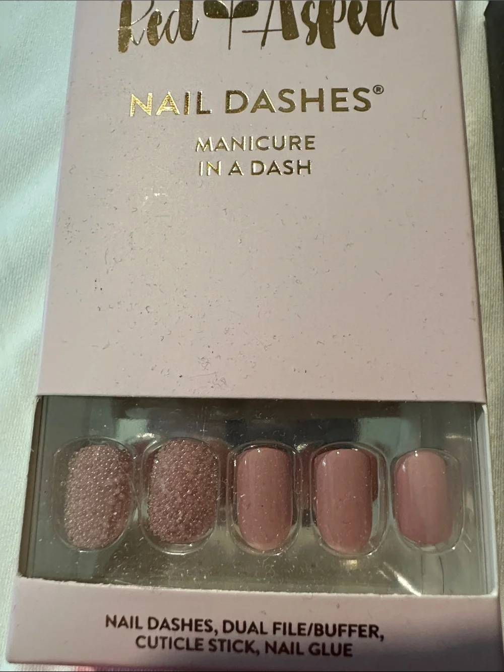 Red Aspen Nail Dashes Press-On Nails — Pink and Black Sets